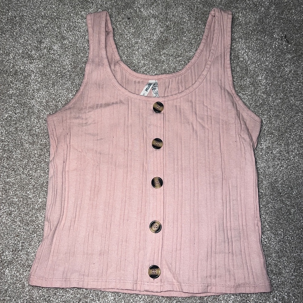 Pink “Button” Up TankTop
